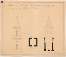 Uusikirkko kirkko belltower 1851