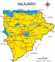 Карта волости Валкъярви