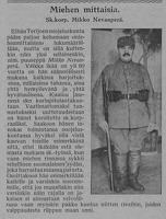 М.Неванперя в форме капрала щюцкора 1925г.