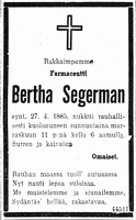 Берта Сегерман 11.11.1928 Хельс.