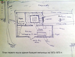 План бывшей мельницы 1973-1975