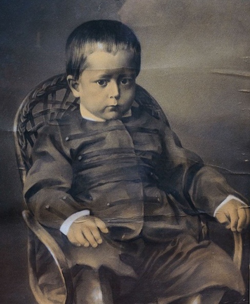 Детский автопортрет («соус», гуашь, тушь). 1897 год. ООГЛМТ